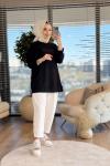 34297 Tonaton Baskılı Basic Sweat Siyah