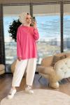 34297 Tonaton Baskılı Basic Sweat Pembe